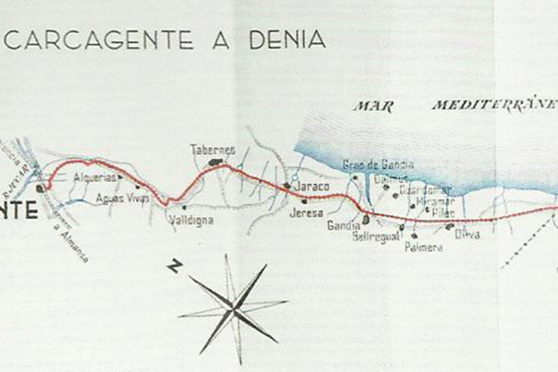 mapa tren huerto ribera