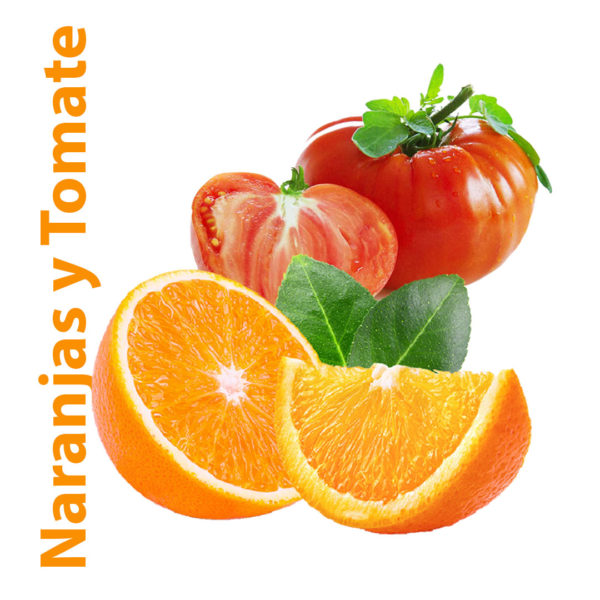 caja naranjas y tomate valenciano